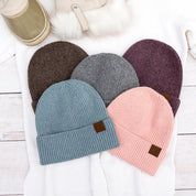 Women's Boyfriend Fit Luxury Fine Yarn Cuffed Beanie