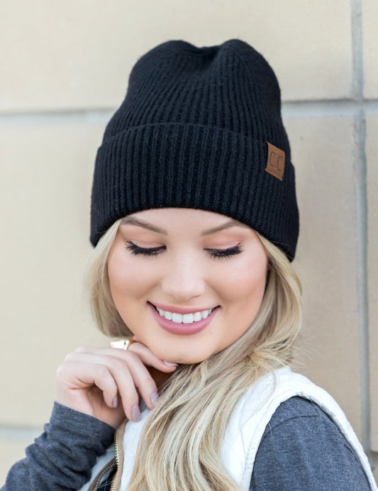 Women's Boyfriend Fit Luxury Fine Yarn Cuffed Beanie