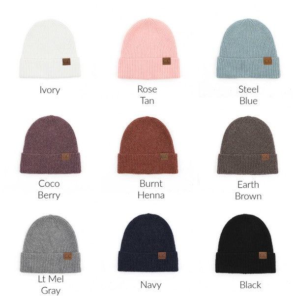 Women's Boyfriend Fit Luxury Fine Yarn Cuffed Beanie