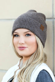 Women's Boyfriend Fit Luxury Fine Yarn Cuffed Beanie