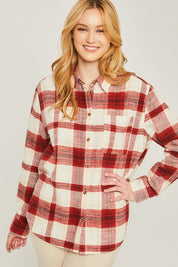 Women's Casual Plaid Flannel Button-Up Top