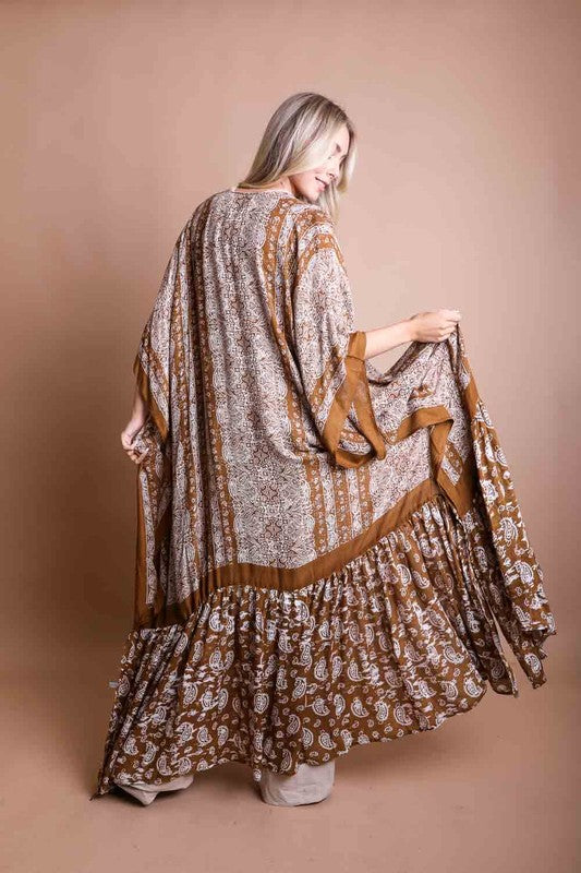 Women's Paisley Tapestry Free Flow Kimono