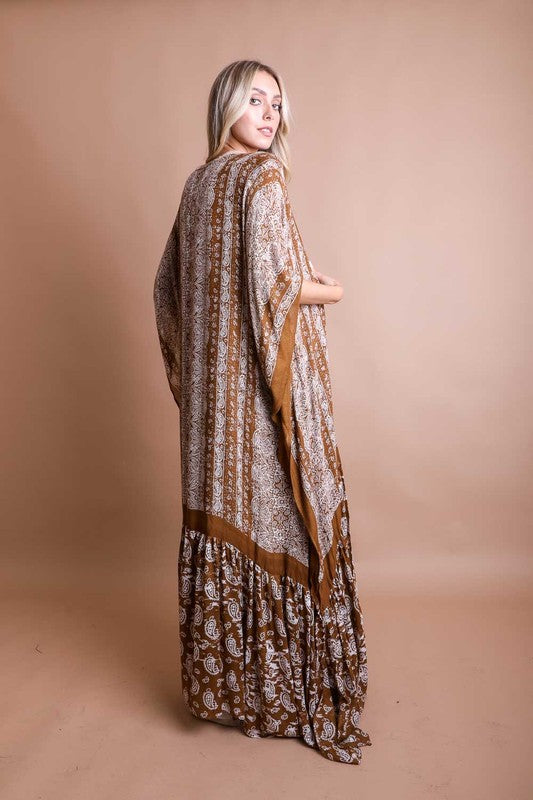 Women's Paisley Tapestry Free Flow Kimono