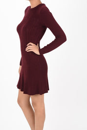 Women's Fitted Cable Knit Stretch Sweater Dress