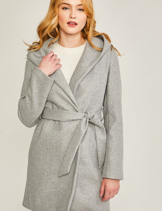 JQ Fleece Belted Hoodie Coat