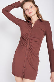 Women's Ruched Long Sleeve Dress