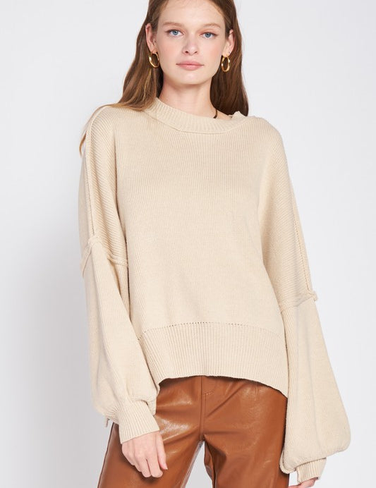 OVER FITTED LONG SLEEVE SWEATER TOP