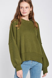 OVER FITTED LONG SLEEVE SWEATER TOP