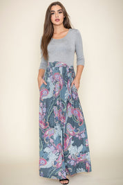 Women's Sash Maxi Dress with Pockets