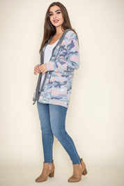 Camo Cardigan with Hoodie