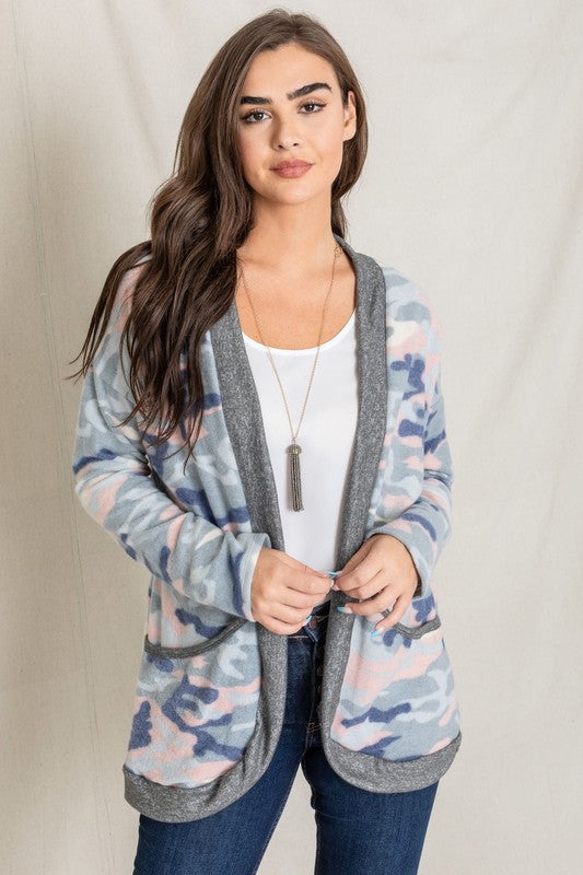 Women's Camo Print Slouch Cardigan