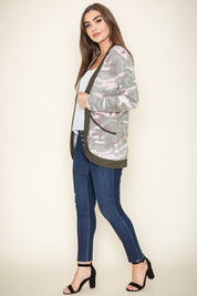 Women's Camo Print Slouch Cardigan