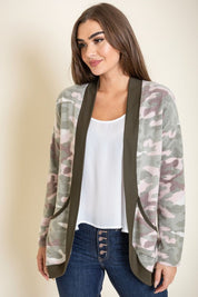 Women's Camo Print Slouch Cardigan