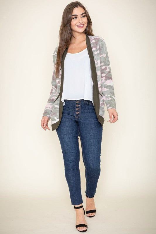 Women's Camo Print Slouch Cardigan