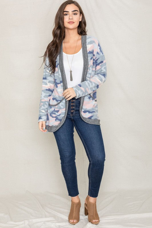 Women's Camo Print Slouch Cardigan