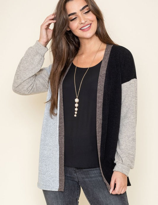 Women's Color Block Knit Cardigan