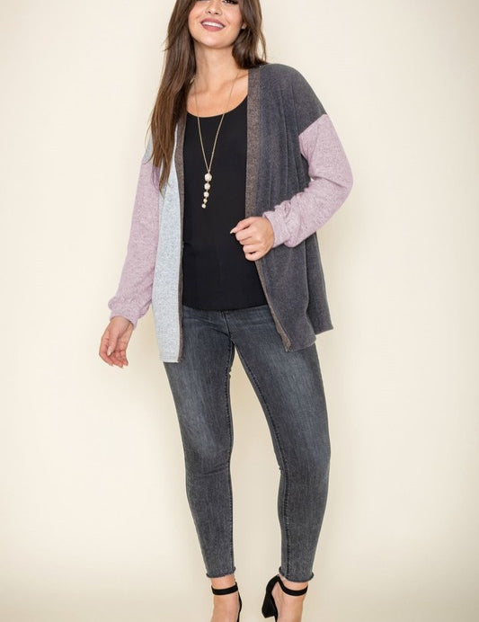 Women's Color Block Knit Cardigan