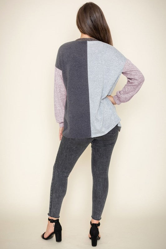 Women's Color Block Knit Cardigan