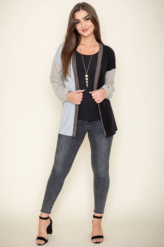 Women's Color Block Knit Cardigan