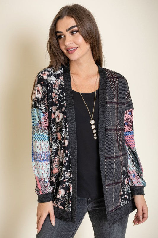 Women's Thicker Plaid Open Cardigan