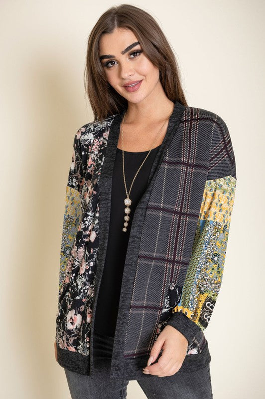 Women's Thicker Plaid Open Cardigan