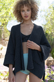 Women's Oversized Long Sleeve Pocket Cardigan