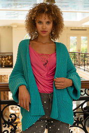 Women's Oversized Long Sleeve Pocket Cardigan