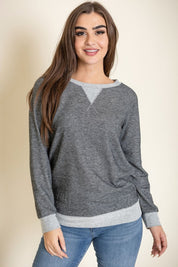 Women's Terry Crew Neck Tunic Top