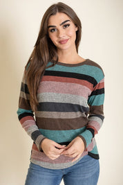 Women's Stripe Front Twist Tunic Top