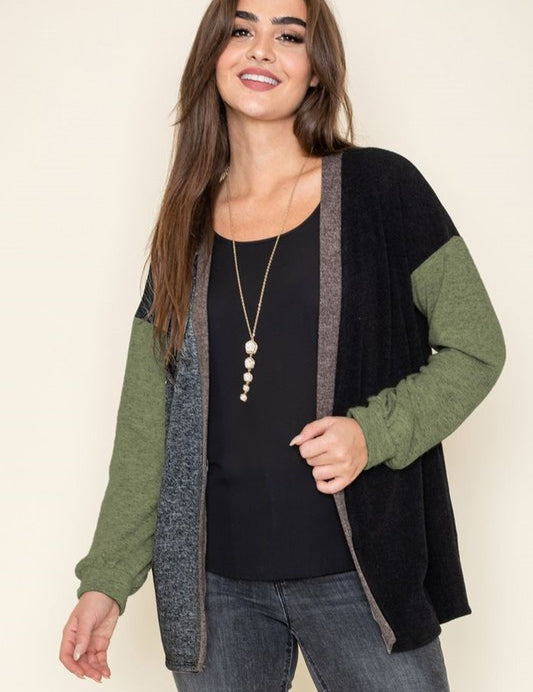 Women's Color Block Knit Cardigan