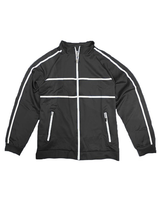 Men's Full Zip Tape Stripe Track Jacket