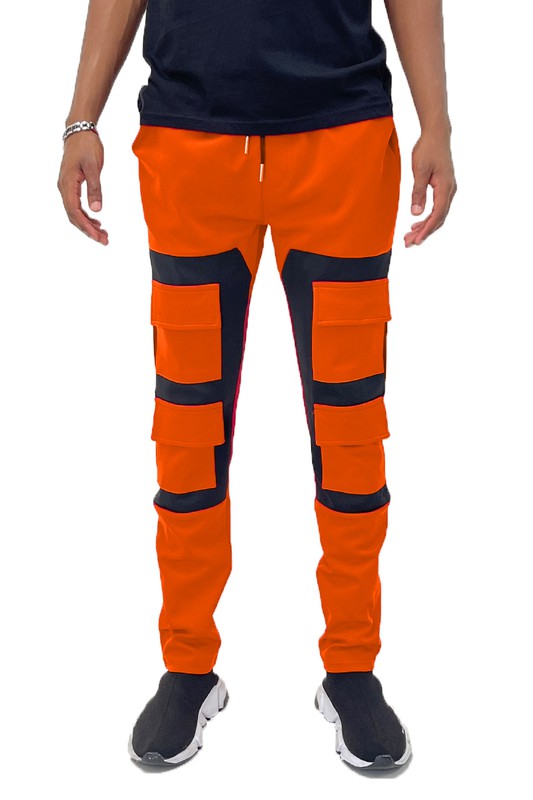 COLOR BLOCK CARGO TRACK PANT