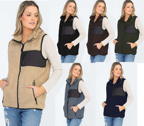 Unisex Sherpa Fleece Vest Top Jacket for All Seasons