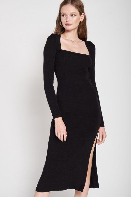 Women's Square Neck Midi Dress