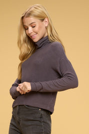 Women's Casual Ivory Cowl Neck Long Sleeve Top