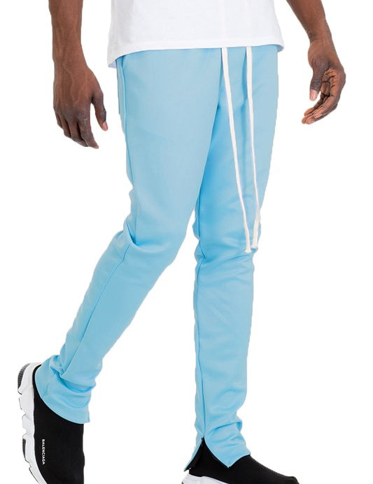 SOLID COLOR PLAIN BASIC TRACK PANTS