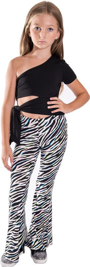 Kids' Zebra Print Bell Bottom Pants