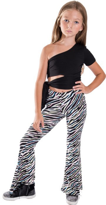 Kids' Zebra Print Bell Bottom Pants