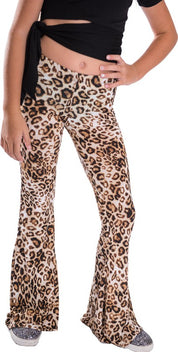 Kids Cheetah Print Bell Bottom Pants