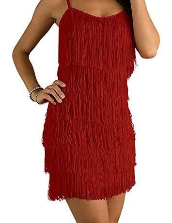 WOMEN'S SHORT ALL-OVER FRINGE FLAPPER DRESS