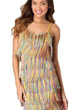 WOMEN'S SHORT ALL-OVER FRINGE FLAPPER DRESS