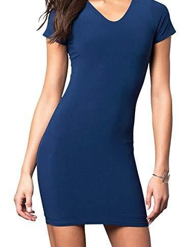 Juniors V-Neck Mini Dress with Choker Neckline