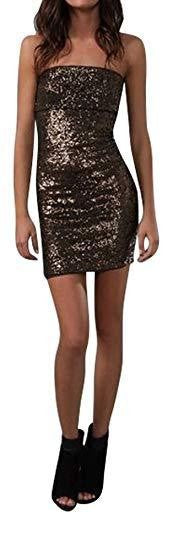 Women's Stretchy Sequin Tube Mini Dress