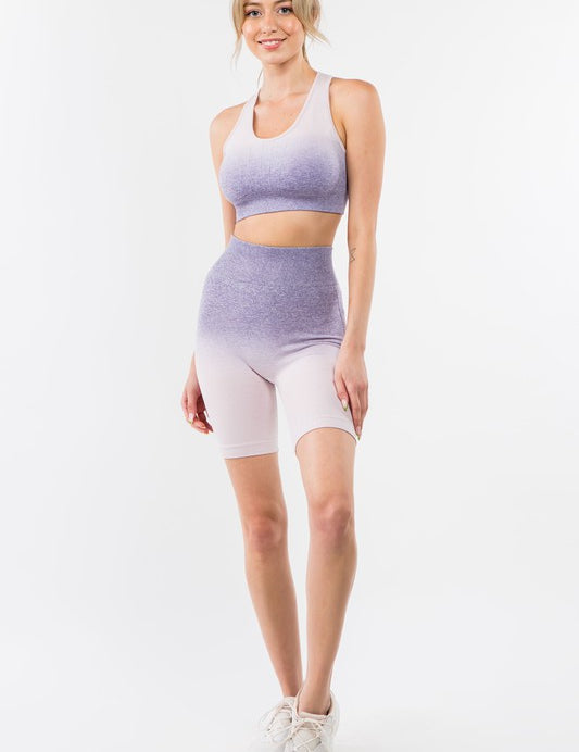 Ombre Seamless Biker Short Set