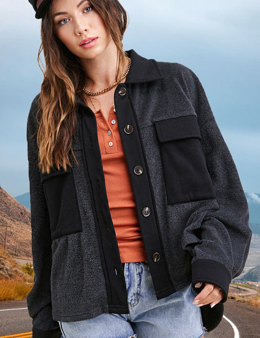 Women's Oversized Lightweight Button-Up Jacket