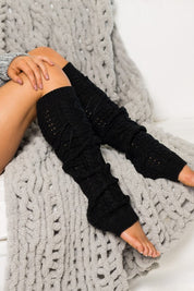 Women's Cable Knit Tie Leg Warmers