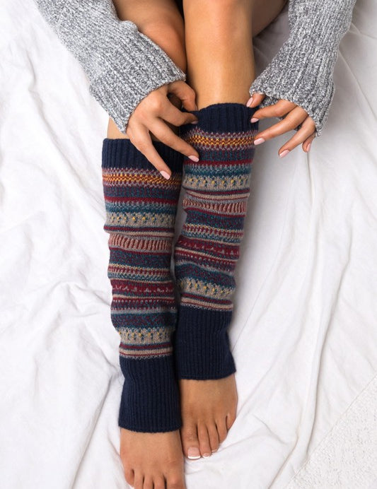 Women's Short Fair Isle Knit Legwarmers