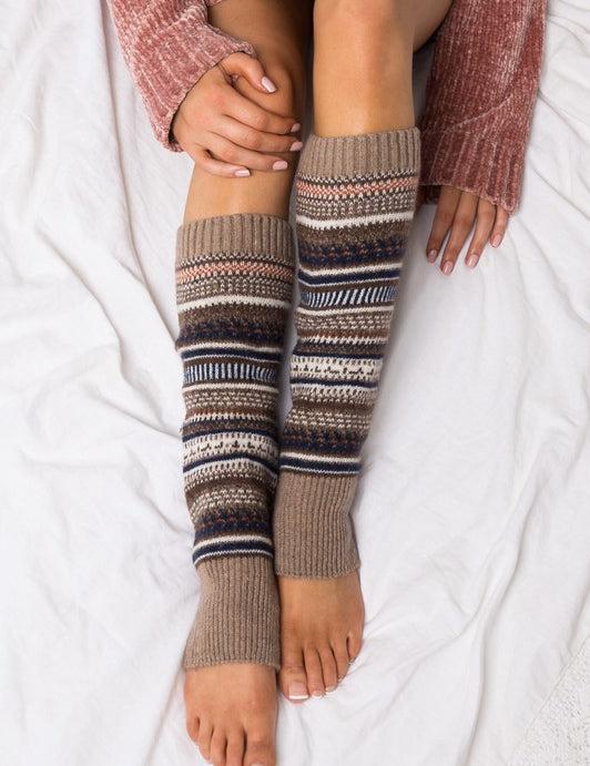 Women's Short Fair Isle Knit Legwarmers