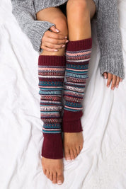 Women's Short Fair Isle Knit Legwarmers