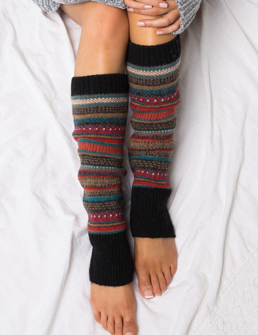 Women's Short Fair Isle Knit Legwarmers